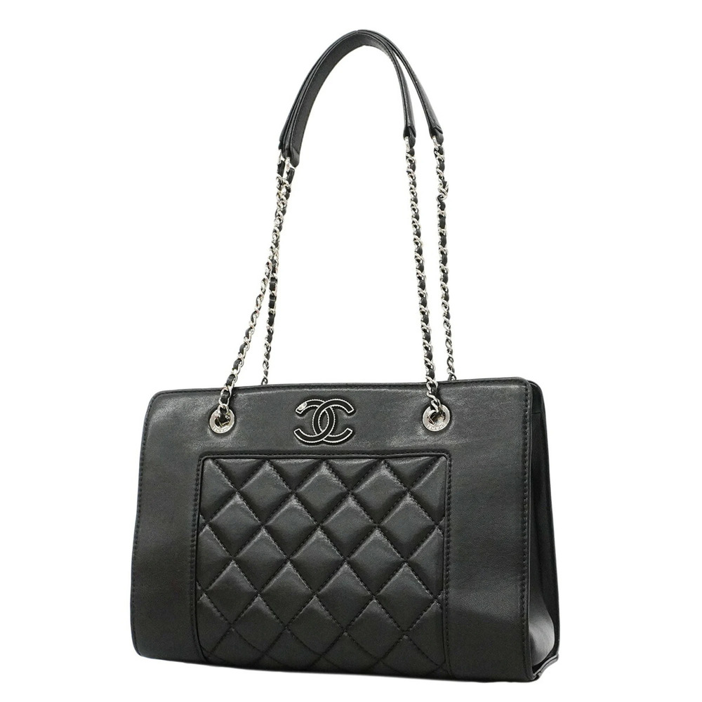 Chanel Mademoiselle Chain Shoulder Bag, Lambskin, Black, Women's